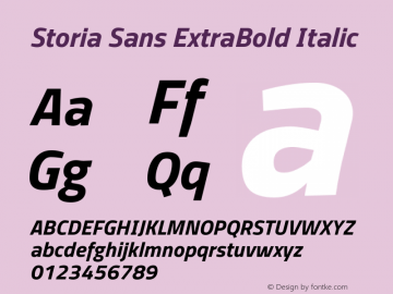 Storia Sans ExtraBold Italic Version 60.001;March 5, 2020;FontCreator 12.0.0.2522 64-bit Font Sample
