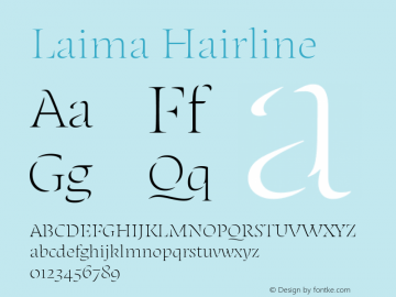 Laima Hairline Version 1.001;hotconv 1.0.111;makeotfexe 2.5.65597图片样张