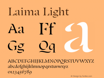 Laima Light Version 1.001;hotconv 1.0.111;makeotfexe 2.5.65597图片样张
