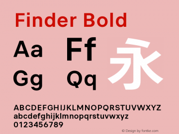 Finder Bold Version 1.0 Font Sample