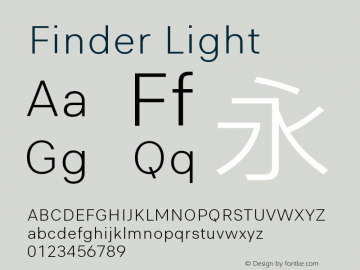 Finder Light Version 1.0 Font Sample
