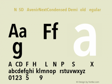 ZMNYSD+AvenirNextCondensed-DemiBold Version 1.0图片样张