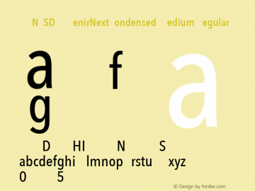 ZMNYSD+AvenirNextCondensed-Medium Version 1.0 Font Sample