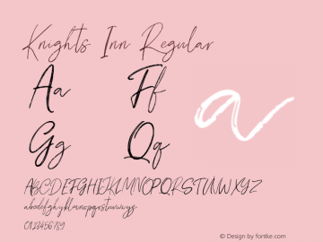 Knights Inn Regular Version 1.000 Font Sample