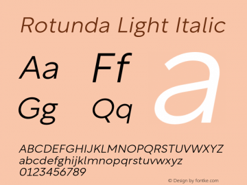 Rotunda-LightItalic 1.000图片样张