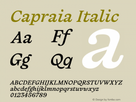 Capraia-Italic Version 1.000图片样张