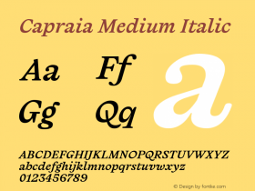 Capraia-MediumItalic Version 1.000图片样张