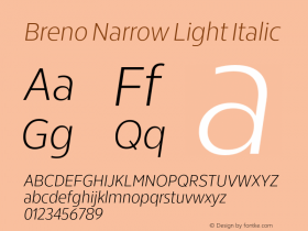 BrenoNarrow-LightItalic Version 1.002;PS 001.002;hotconv 1.0.88;makeotf.lib2.5.64775图片样张