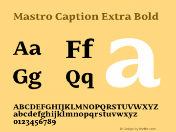 Mastro Caption Extra Bold Version 1.000;hotconv 1.0.109;makeotfexe 2.5.65596图片样张