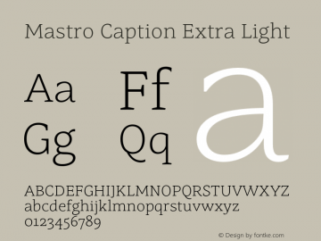 Mastro Caption Extra Light Version 1.000;hotconv 1.0.109;makeotfexe 2.5.65596图片样张