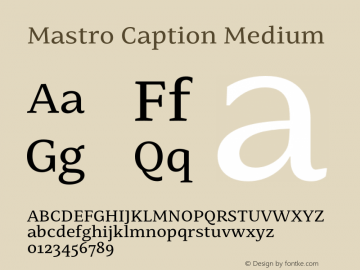 Mastro Caption Medium Version 1.000;hotconv 1.0.109;makeotfexe 2.5.65596图片样张