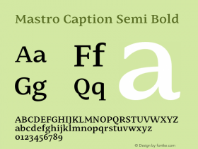 Mastro Caption Semi Bold Version 1.000;hotconv 1.0.109;makeotfexe 2.5.65596 Font Sample