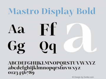 Mastro Display Bold Version 1.000;hotconv 1.0.109;makeotfexe 2.5.65596图片样张