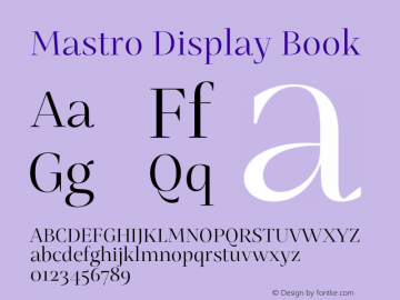 Mastro Display Book Version 1.000;hotconv 1.0.109;makeotfexe 2.5.65596图片样张