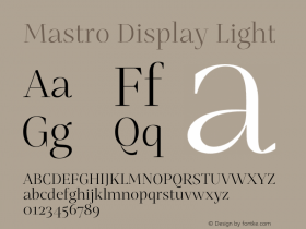 Mastro Display Light Version 1.000;hotconv 1.0.109;makeotfexe 2.5.65596 Font Sample