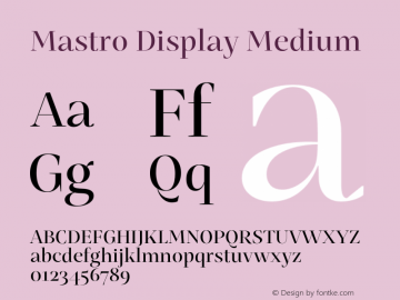 Mastro Display Medium Version 1.000;hotconv 1.0.109;makeotfexe 2.5.65596图片样张