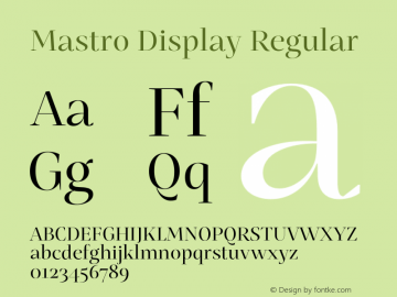 Mastro Display Regular Version 1.000;hotconv 1.0.109;makeotfexe 2.5.65596图片样张