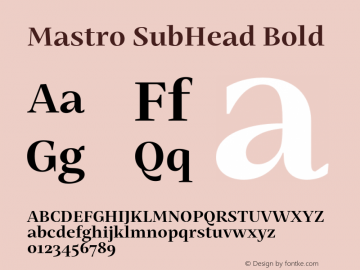 Mastro SubHead Bold Version 1.000;hotconv 1.0.109;makeotfexe 2.5.65596图片样张