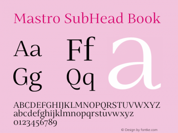 Mastro SubHead Book Version 1.000;hotconv 1.0.109;makeotfexe 2.5.65596图片样张