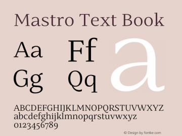 Mastro Text Book Version 1.000;hotconv 1.0.109;makeotfexe 2.5.65596图片样张