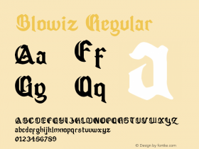 Blowiz Version 1.00;March 2, 2020;FontCreator 11.0.0.2408 32-bit图片样张