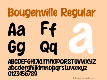 Bougenville Version 1.00;February 28, 2020;FontCreator 11.5.0.2422 64-bit图片样张