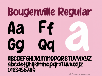 Bougenville Version 1.00;February 28, 2020;FontCreator 11.5.0.2422 64-bit Font Sample