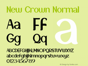 New Crown Normal Version 1.00;February 23, 2020;FontCreator 12.0.0.2525 64-bit图片样张