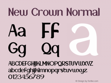 New Crown Normal Version 1.00;February 26, 2020;FontCreator 12.0.0.2525 64-bit图片样张