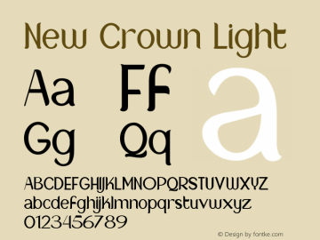 New Crown Light Version 1.00;February 23, 2020;FontCreator 12.0.0.2525 64-bit图片样张
