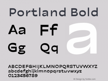 Portland Bold Version 1.00图片样张
