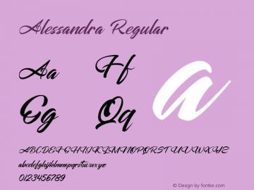 Alessandra 1.000 Font Sample