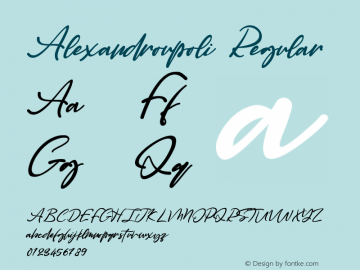 Alexandroupoli Version 1.00;March 8, 2020;FontCreator 12.0.0.2563 64-bit Font Sample