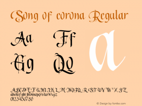 Song of corona  Font Sample