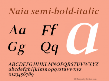 Naia semi-bold-italic 0.1.0 Font Sample