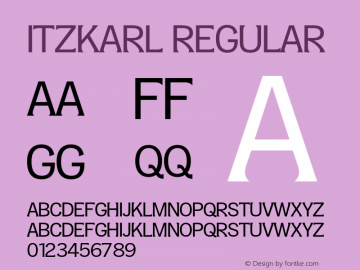 Itzkarl Regular Version 1.200;hotconv 1.0.109;makeotfexe 2.5.65596图片样张
