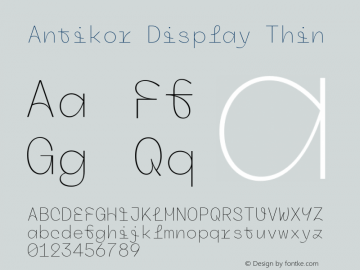 Antikor Display Thin 1.000 Font Sample