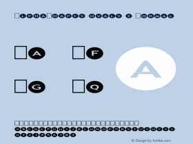 AlphaShapes ovals 2 Normal 1.0 - Foopyware - use keys a to z, 0 to 9 Font Sample