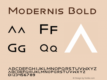 Modernis Bold Version 1.000;PS 001.001;hotconv 1.0.56图片样张