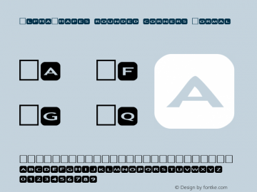 AlphaShapes rounded corners Normal 1.0 - Foopyware - use keys a to z, 0 to 9 Font Sample
