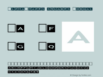 AlphaShapes squares Normal 1.0 - Foopyware - use keys a to z, 0 to 9 Font Sample