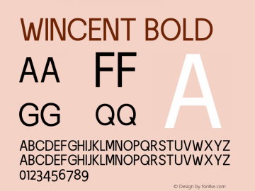 Wincent Bold Version 1.00;March 8, 2020;FontCreator 11.5.0.2422 64-bit Font Sample