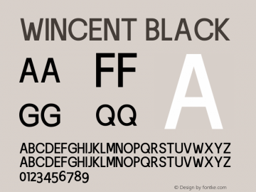 Wincent Black Version 1.00;March 8, 2020;FontCreator 11.5.0.2422 64-bit Font Sample