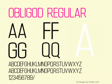 Obligod Version 1.00;March 5, 2020;FontCreator 11.5.0.2422 64-bit Font Sample