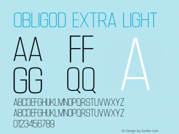 Obligod Extra Light Version 1.00;March 5, 2020;FontCreator 11.5.0.2422 64-bit图片样张