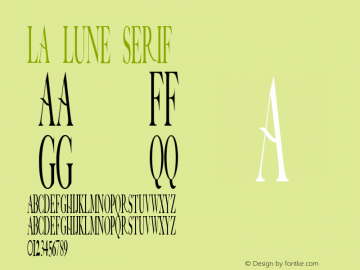 La Lune Serif Version 1.002;Fontself Maker 3.3.0 Font Sample