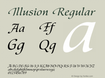 Illusion W03 Italic Version 1.001 Font Sample