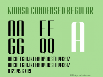 Kionsa Condensed Version 1.00;February 22, 2020;FontCreator 11.5.0.2430 64-bit Font Sample