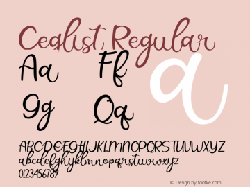 Ceglist Version 1.00;March 10, 2020;FontCreator 11.5.0.2422 64-bit Font Sample
