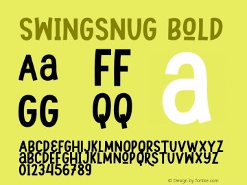 Swingsnug Bold Version 1.00;February 18, 2020;FontCreator 11.5.0.2427 32-bit Font Sample